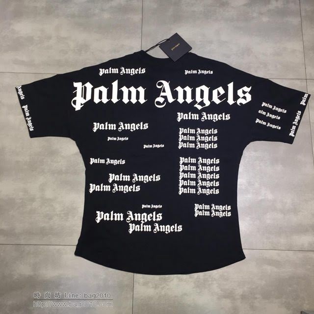Palm Angels短袖衣 19春夏新款 黑色字母印花 男款T恤  tzy1762